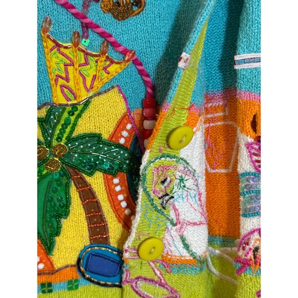 Design Options by Philip and Jane Gordon Small Beach Sweater W Beads & Sequins - Picture 12 of 15